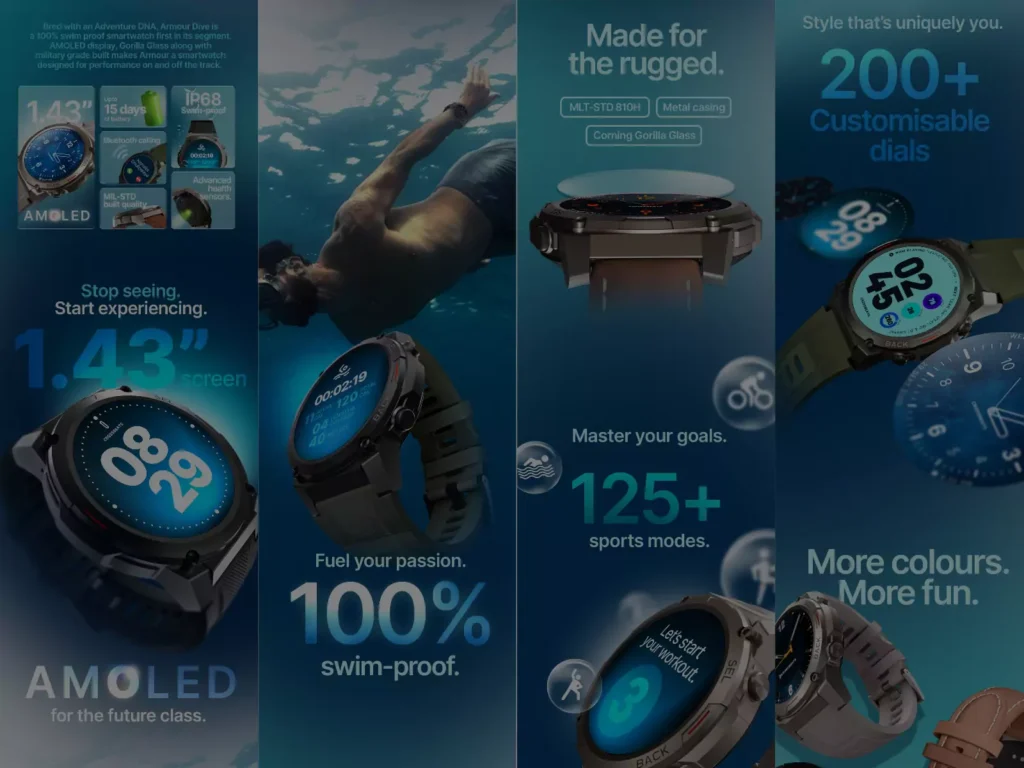 Crossbeats Armour Dive smartwatch specifications