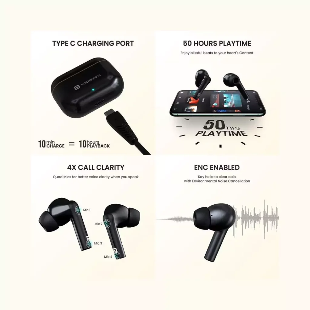 Harmonics Twins S6 Smart TWS earbuds Features